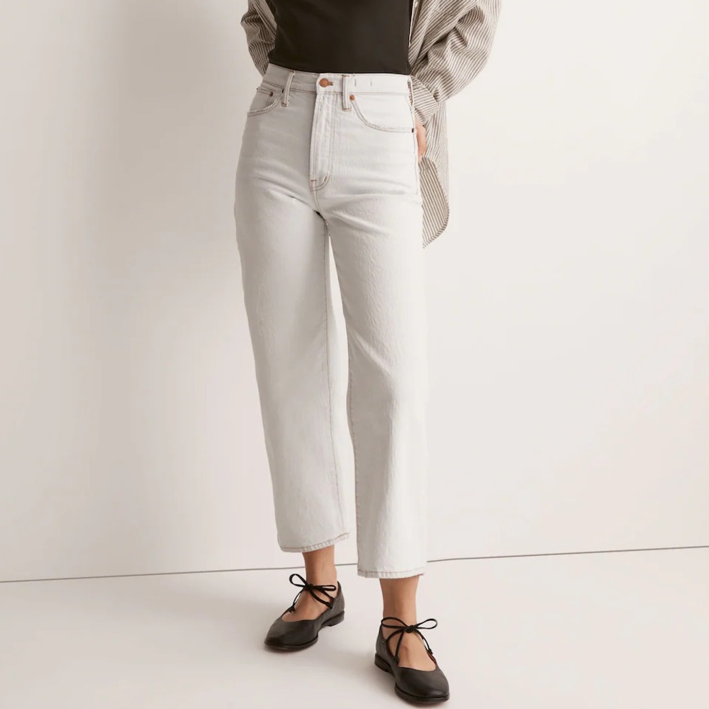 NWT Madewell The Perfect Vintage Wide Leg Crop Jeans in Edmunds Wash